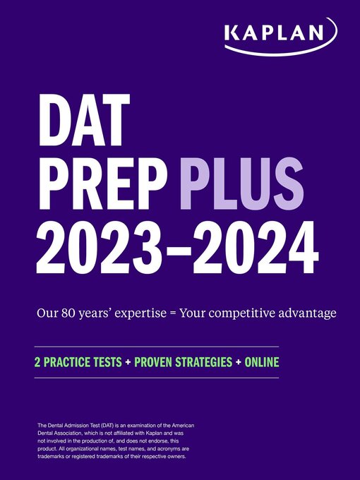 Title details for DAT Prep Plus 2023-2024 by Kaplan Test Prep - Wait list